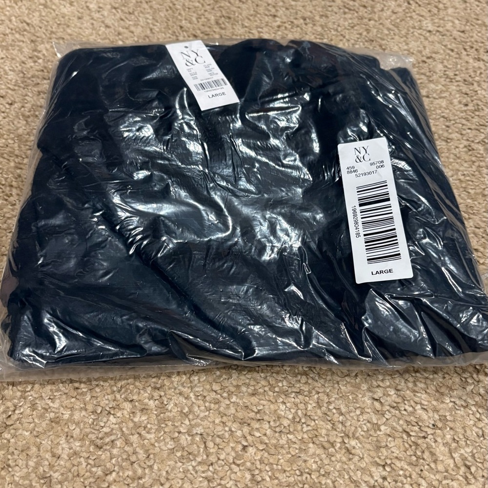 New York & Company Black Straight Leg Pull On Dress Pants